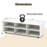 Tangkula White TV Stand for TVs up to 50”, Modern Media Entertainment Center with 3 Adjustable Shelves and Cable Management Hole