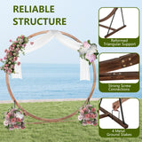 Tangkula 7.4FT Wedding Arch, Round Wooden Arch for Wedding Ceremony