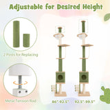 Tangkula Floor to Ceiling Cat Tree, 5 Tier Tall Cat Tower with 86”-99.5” Adjustable Height