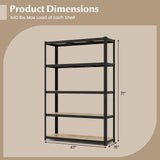 Tangkula 5-Tier Heavy Duty Metal Shelving with 2000 LBS Load, 35" / 47" Wide