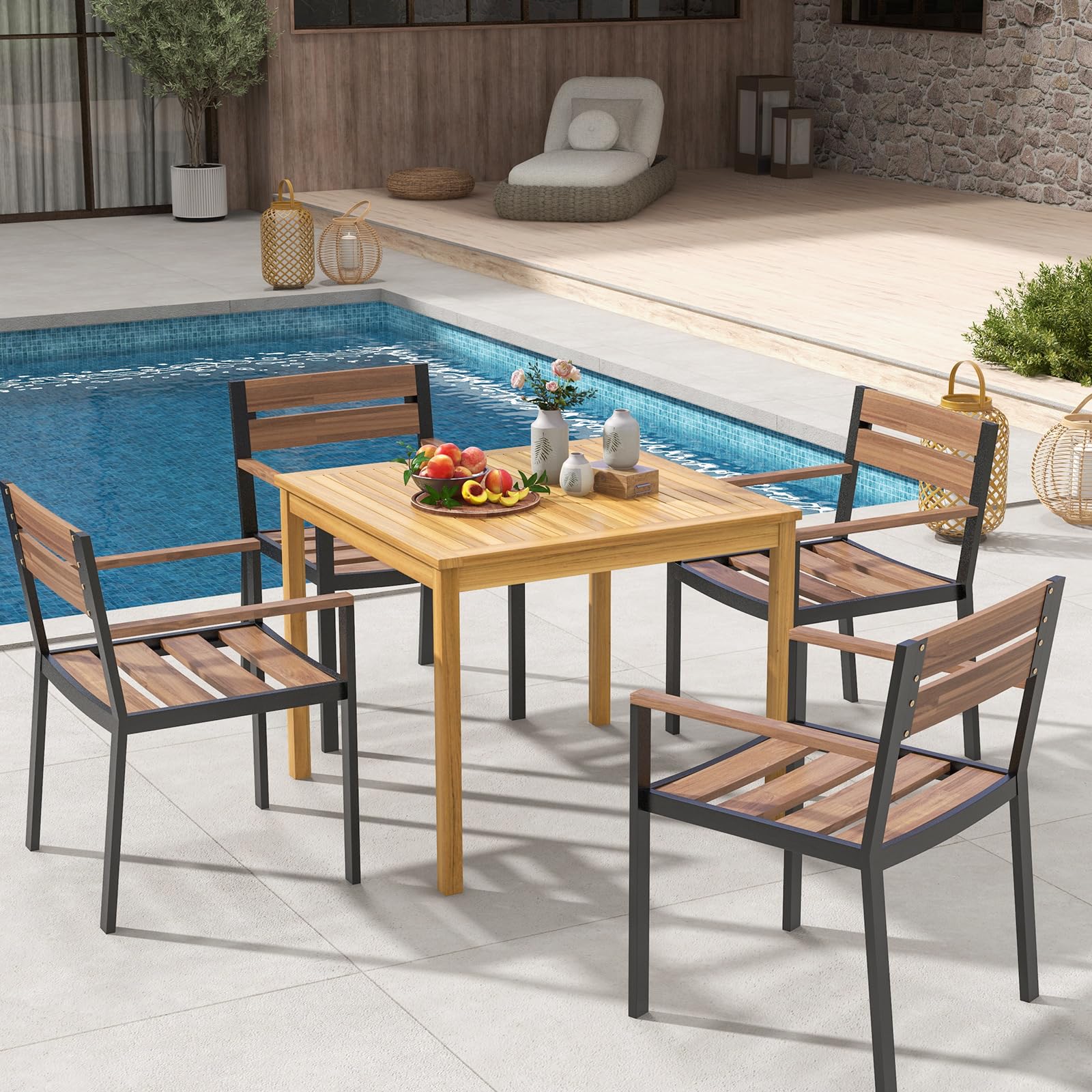 Square Outdoor Dining Table - Tangkula