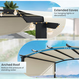 Tangkula 10x10Ft Pergola, Patio Pergola with Retractable Sun Shade Canopy, Extra Large Patio Shelter Pavilion