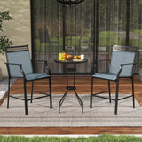 Tangkula Outdoor Bar Stools Set of 2/4, Heavy-Duty Patio Stools & Bar Chairs with Footrest & Armrests