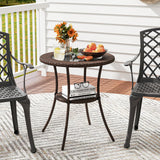 Tangkula 25.5" Wicker Patio Dining Table