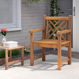 Tangkula Teak Wood Patio Dining Chair