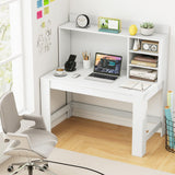 Tangkula Computer Desk with Hutch & Charging Station