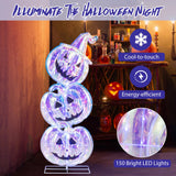 Tangkula 3.4 FT Halloween Lighted Stacked Pumpkins