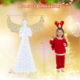 Tangkula 5 FT Lighted Christmas Angel, Light-up Winged Xmas Angel with 150 LED Lights, Zip Ties & Ground Stakes