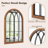 Tangkula Arched Window Mirror, Window Frame Decor Wall Mounted Mirror with Back Board, 24" x 36" Wall Mirror