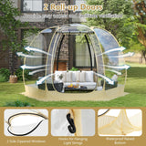 Tangkula Pop Up Bubble Tent, 11x11 Ft Oversize Outdoor Dome Tent for 6-10 People with 12 Stakes