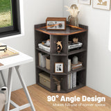 Tangkula 9 Cube Corner Bookshelf with Charging Station, 90 Degree Corner Cabinet w/2 USB Ports & 4 Outlets