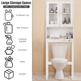 Tangkula Wooden Over The Toilet Storage Cabinet, Home Bathroom Space Saver