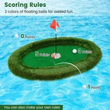 Tangkula Floating Golf Green for Pool, Floating Chipping Green Includes Golf Hitting Mat