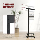 Tangkula Rolling Podium Stand, 3-Position Height Adjustable Lectern Table with Tilted Tabletop