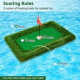 Tangkula Floating Golf Green for Pool, Floating Chipping Green Includes Golf Hitting Mat