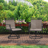 Tangkula Outdoor Swivel Dining Chairs Set of 2/4, Patio Chairs with Quick-Drying Fabric and Metal Frame