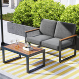 Tangkula Patio Aluminum Sofa Set of 2