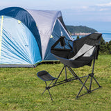 Tangkula Folding Camping Chair, Portable Camp Chair with Retractable Footrest