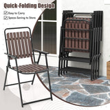 Tangkula 4 Piece Outdoor Patio Folding Dining Chairs