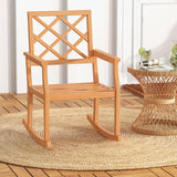 Tangkula Teak Wood Rocking Chair, Oversized Porch Rocker with Backrest and Slatted Seat(1/2, 30 x 23 x 35 Inch)