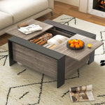  Square Farmhouse Coffee Table with Hidden Storage - Tangkula