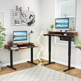 Tangkula Standing Desk with Drawers, Electric Stand-up Desk with Monitor Stand