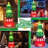 Tangkula 8 FT Christmas Inflatables, Blow-up Rotating Xmas Tree with Built-in LED Lights