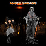 Tangkula 6.4 FT Halloween Animatronic Standing Grim Reaper with Chain