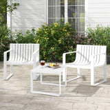 Tangkula Patio Chairs Set of 2/4, Weather-Resistant Plastic Outdoor Armchairs