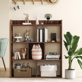 Tangkula 7-Cube Bookshelf, Floor Standing Open-Back Bookcase with Anti-Toppling Devices