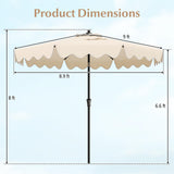 Tangkula 9Ft Patio Umbrella with Crank, 2-Tier Outdoor Umbrella with Push Button Tilt, Sun-Protective Canopy