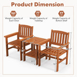 Tangkula 3 Piece Patio Conversation Set for Garden Poolside Backyard Balcony Porch