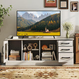 Tangkula TV Stand for 73-Inch TVs, 63” Media Console Table with 3 Drawers