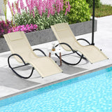 Tangkula Rocking Lounge Chair Outdoor, Zero Gravity Chaise Lounger with Removable Headrest, Fabric Backrest & Seat