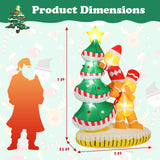 Tangkula 7 FT Lighted Christmas Inflatable Gingerbread Men Climbing Christmas Tree with LED Lights & Built-in Fan