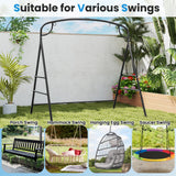 Tangkula Metal Swing Frame, Porch Swing Stand with Extra Side Bars