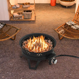 Tangkula 17 Inch Tabletop Propane Fire Pit, 58,000 BTU Gas Firepit with Folding Legs & Removable Grill