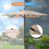 Tangkula 4-Piece Outdoor Bar Set with Umbrella