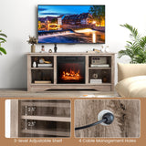 Tangkula TV Stand with 18” Electric Fireplace, for Flat Screen TVs Up to 65” with Adjustable Shelves