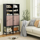 Tangkula Tall Bathroom Storage Cabinet with 1 Door and 4 Shelves, 57" H Narrow Floor Cabinet with Adjustable Shelves