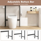 Tangkula Over The Toilet Storage Cabinet, Freestanding Toilet Rack w/ 2 Doors, Adjustable Shelf