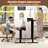 Tangkula Standing Desk with Drawers, Electric Stand-up Desk with Monitor Stand