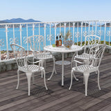 Tangkula Set of 4 Cast Aluminum Patio Dining Chairs