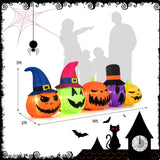 Tangkula 9 FT Inflatable Halloween Pumpkin Patch Family, Blow up Yard Decoration with Built-in LED Lights and Witch Hats