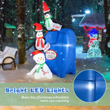 Tangkula 6 FT Lighted Christmas Inflatable Decoration, Inflatable North Pole Mailbox with Penguins and Snowman