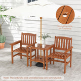 Tangkula 3 Piece Patio Conversation Set for Garden Poolside Backyard Balcony Porch