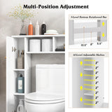 Tangkula Over The Toilet Storage Cabinet, Freestanding Above Toilet Organizer w/ 10-Level Adjustable Shelves & Crossbar