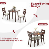 Tangkula Dining Table Set for 2, Kitchen Table and Chairs Set of 2 with Cushioned Seat