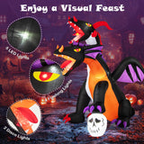 Tangkula 8 FT Inflatable Twin-Headed Dragon Decoration, Giant Halloween Inflatables with 5 LED Lights