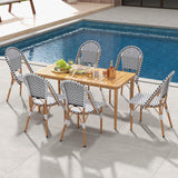 Tangkula French Bistro Chair Set, Outdoor Armless Dining Chairs with Hand-Woven Rattan